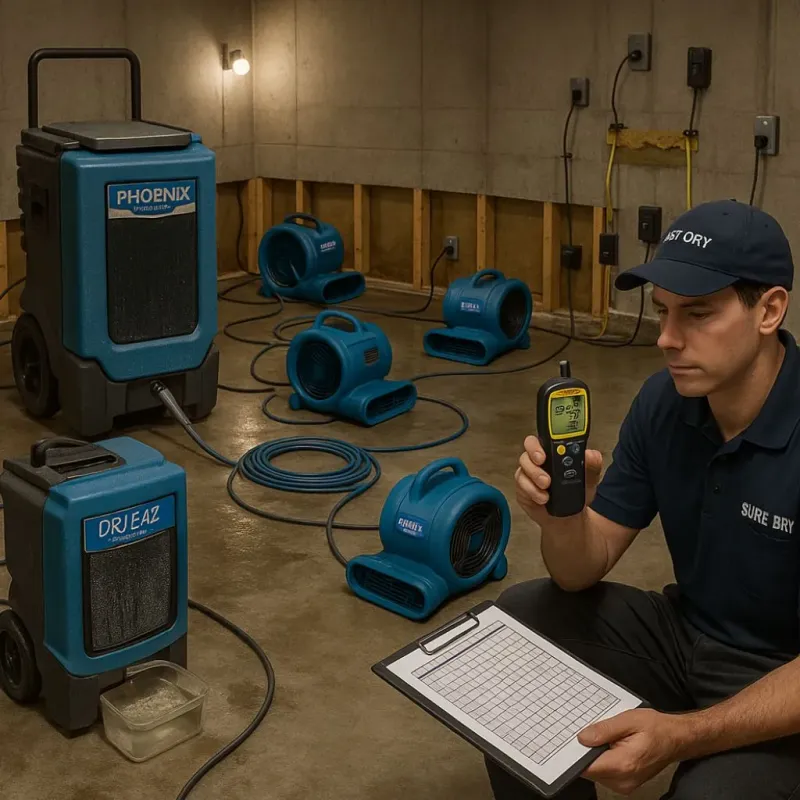 Structural Drying and Dehumidification process in Woodbridge, VA